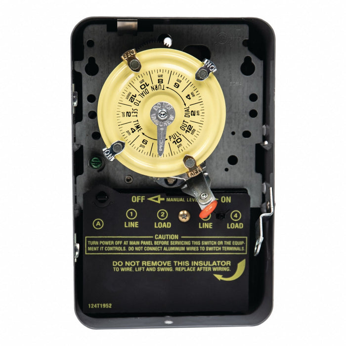 Electromechanical Timer 24 hr Gray Metal