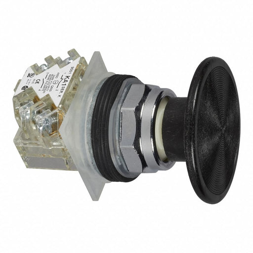 MushrmHeadPushButton NonIllum Blk SPDT
