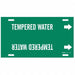 Pipe Marker Tempered Water 10in H 24in W