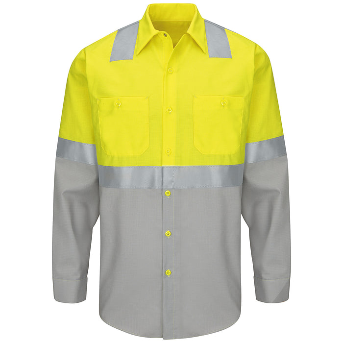 Men's Hi-Visibility Long Sleeve Ripstop Work Shirt - Type R, Class 2