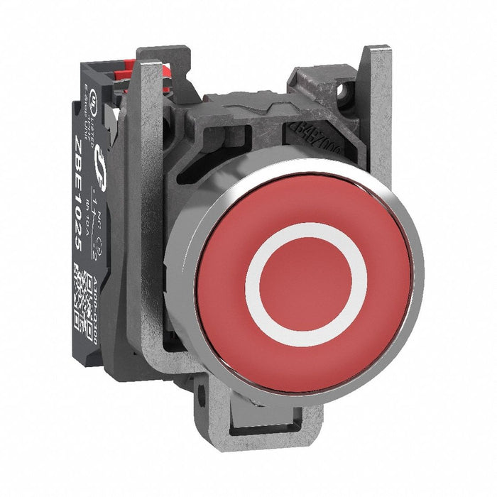 FlushPushButtonOperator NonIllum Red 1NC