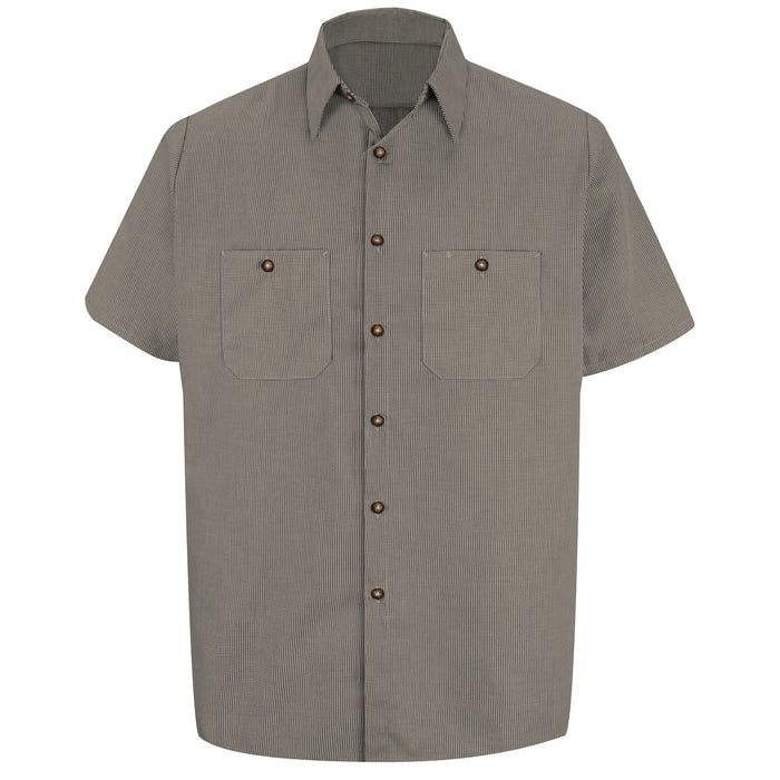 Men's Short Sleeve Striped Work Shirt