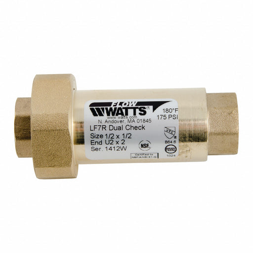 Dual Check Valve Copper Alloy 1/2 FNPT
