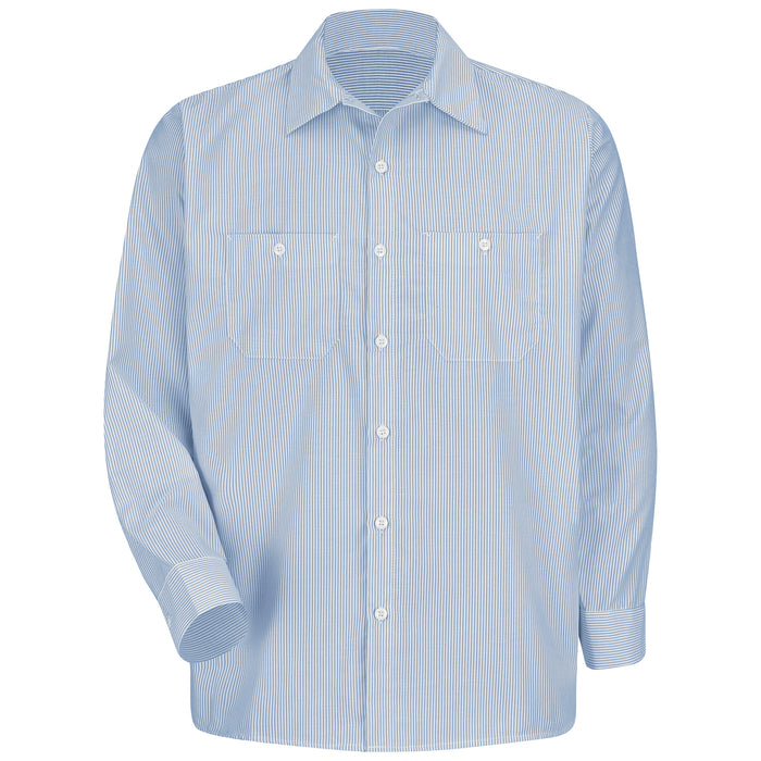 Men's Long Sleeve Industrial Stripe Work Shirt