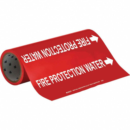 Pipe Marker Fire Protection Water 12in H