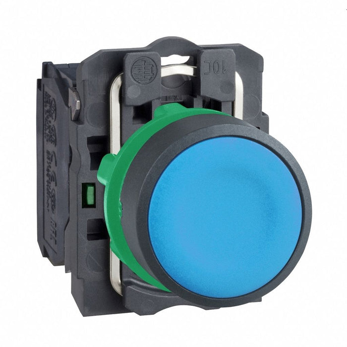 FlushPushButtonOperator NonIllum Blu 1NO