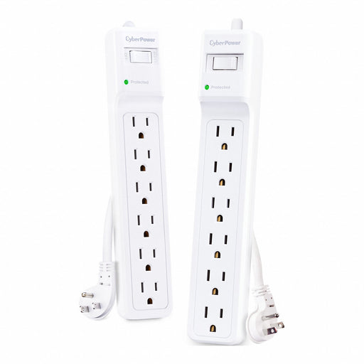 OutletStrip White 9-23/32in 6Outlets PK2