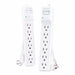 OutletStrip White 9-23/32in 6Outlets PK2