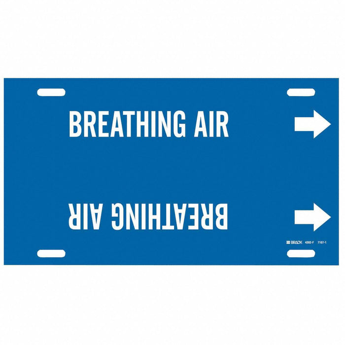 Pipe Marker Breathing Air 8 in H 16 in W