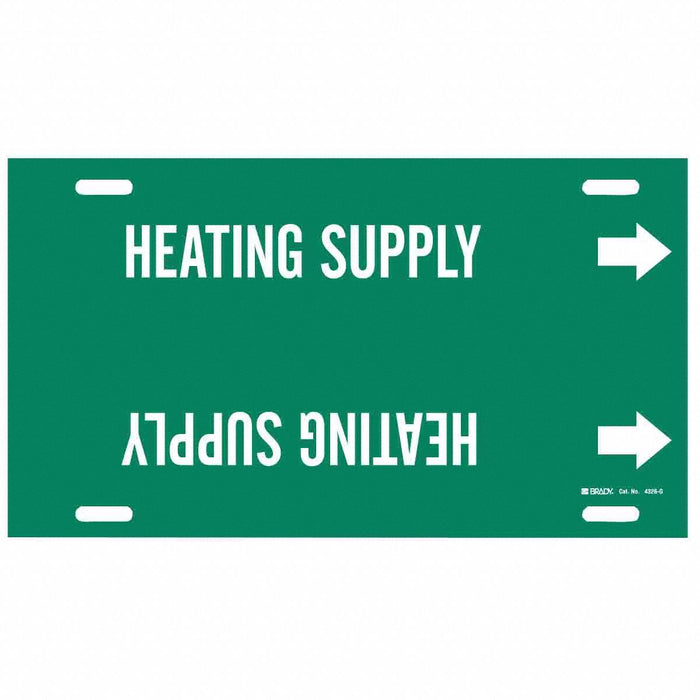 Pipe Marker Heating Supply 10in H 24in W