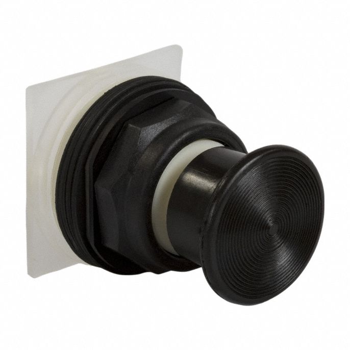 Mushroom Head Push Button Black 30mm