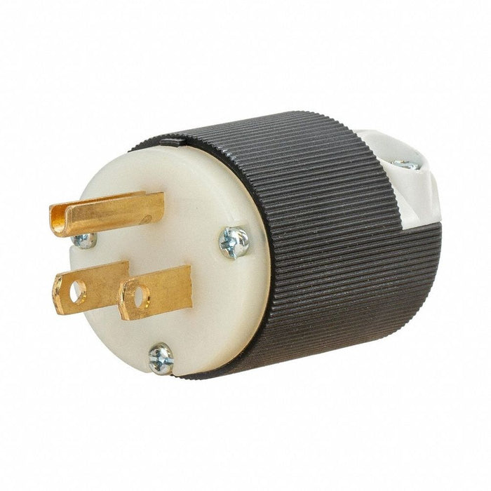 Straight Blade Plug Black/White 15 A
