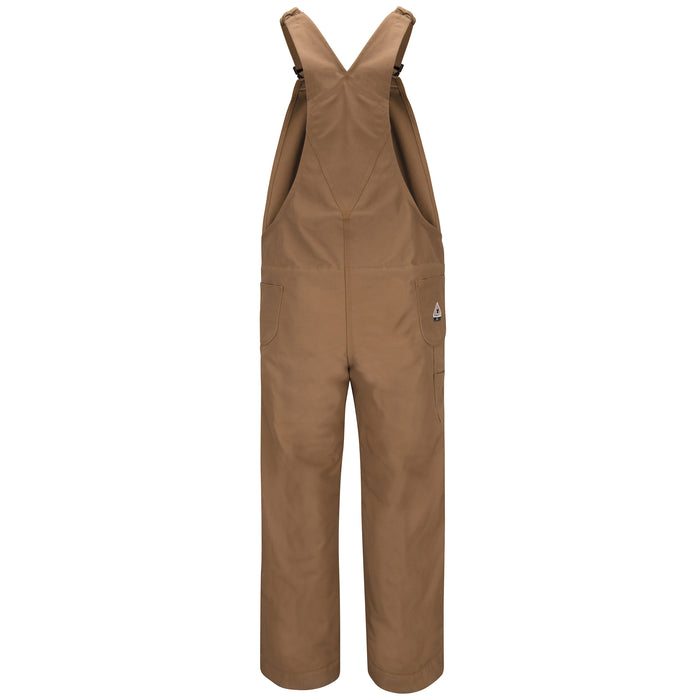 Men's Heavyweight FR Brown Duck Bib Overall with Knee Zip