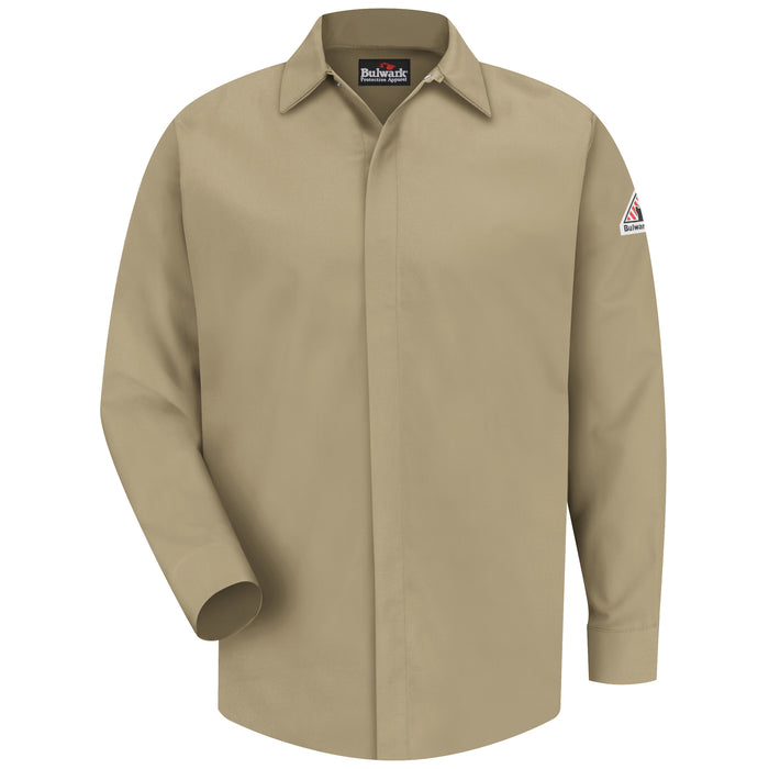 Men's Midweight FR Pocketless Concealed-Gripper Work Shirt