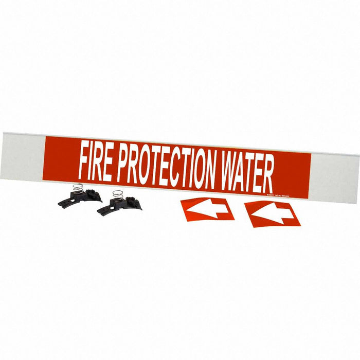 Pipe Marker Fire Protection Water 4in H