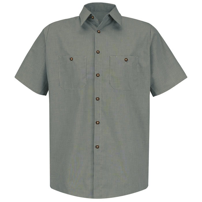 Men's Short Sleeve Striped Work Shirt