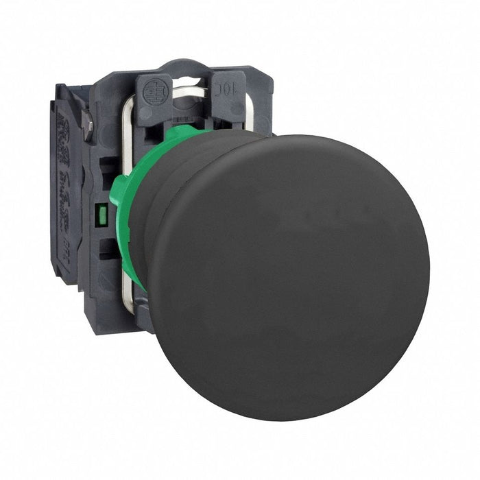 MushrmHeadPushButton NonIllum Blk 1NO