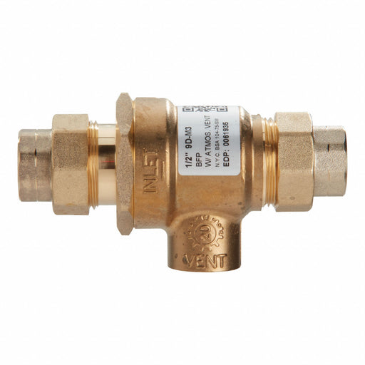 Dual Check Valve w Port Bronze 1/2 FNPT