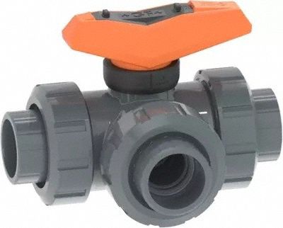Manual 3-Way Ball Valve 2 PVC