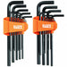 Hex Key Set L-Style Long SAE/Metric 22PC