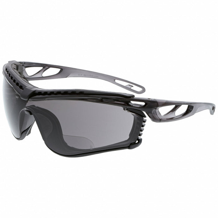 Safety Glasses Gray Lens +1.0 Bifocal