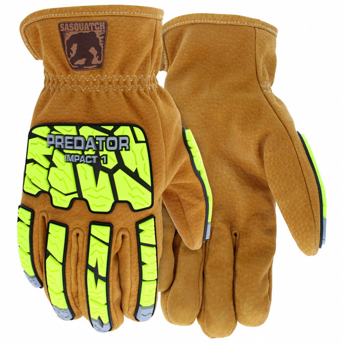 Leather Gloves A5 Brown/Green M PR