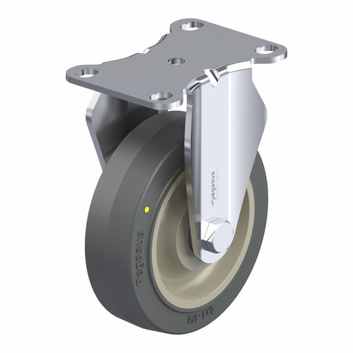 Plate Caster Rigid Rubber 5 1/8 H