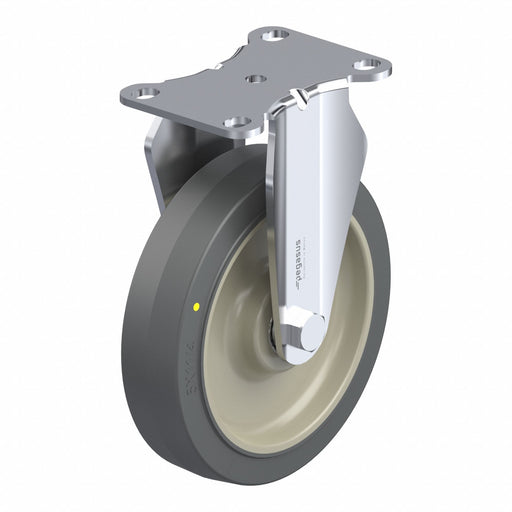 Plate Caster Rigid Rubber 6 3/16 H