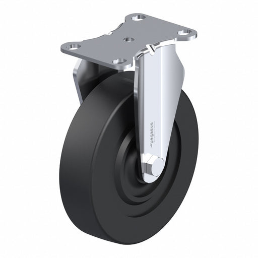 Plate Caster Rigid Rubber 6 3/16 H