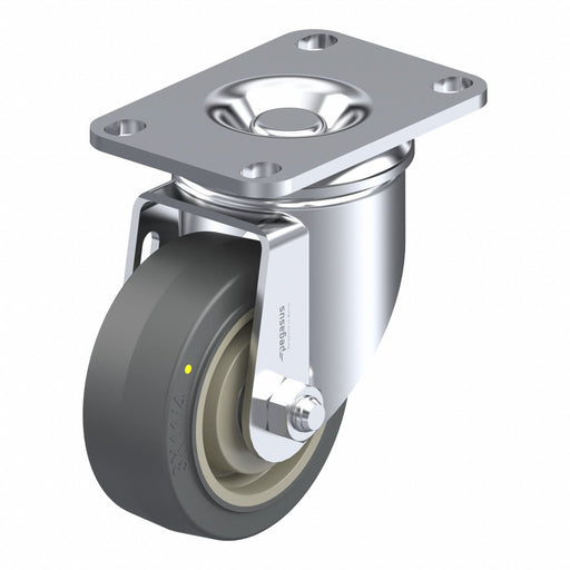 Plate Caster Swivel Rubber 4 3/16 H