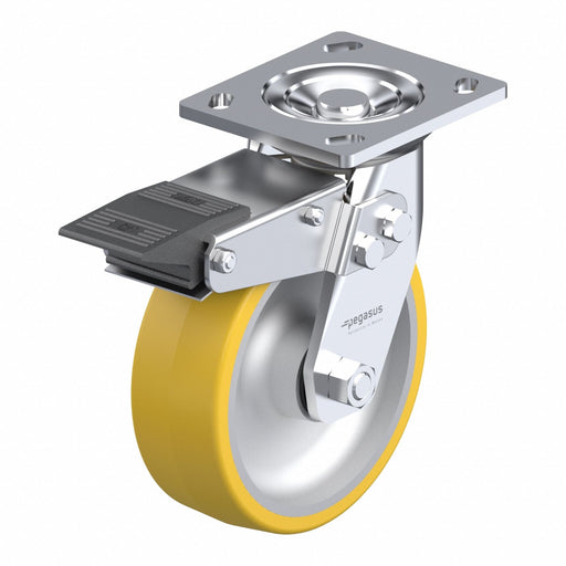 Plate Caster Swivel Polyurethane 7 1/2 H