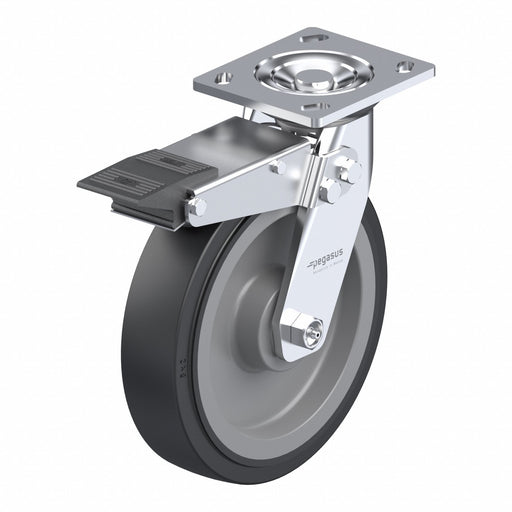 Plate Caster Swivel Polyurethane 9 1/2 H
