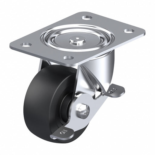 Plate Caster Swivel Rubber 3 1/4 H