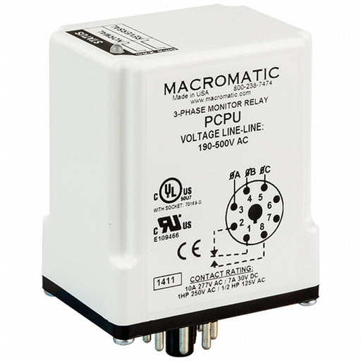 Phase Monitor Relay 8 Pins 190-500V AC