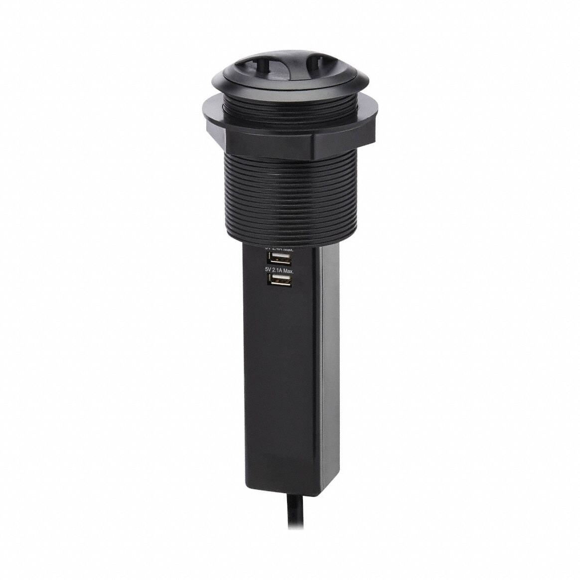Charging Dock Black 2 Outlet 6 ft