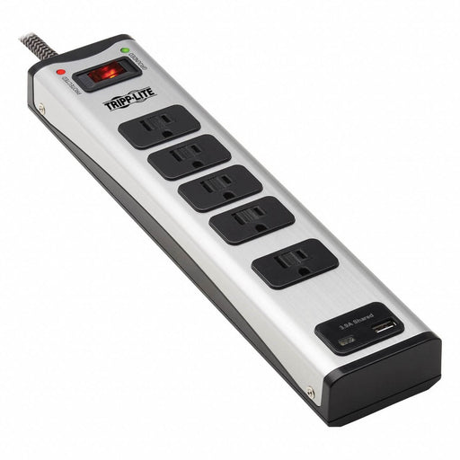 Outlet Strip Blk/Sil 8-19/32in 5 Outlets