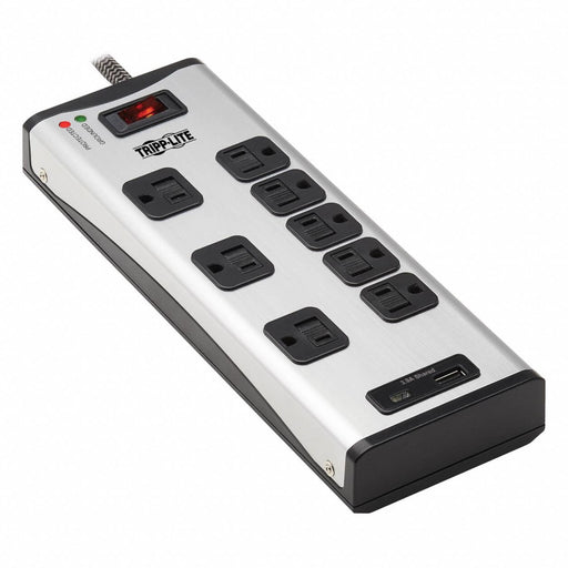 OutletStrip Blk/Sil 10-19/32in 8 Outlets