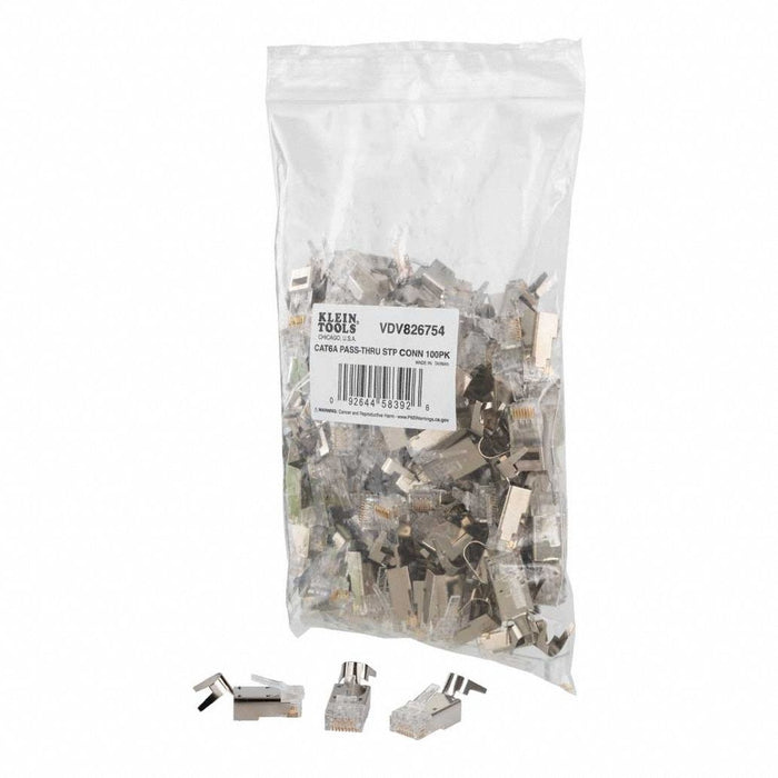 CAT6A Pass-Thru Plug STP PK100