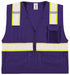 Mesh Vest Zipper Purple 4XL/5XL