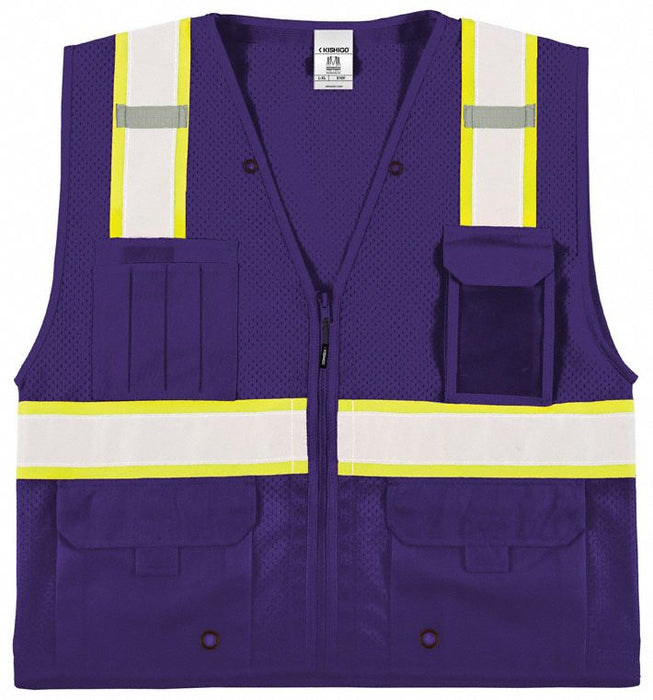 Mesh Vest Zipper Purple 2XL/3XL